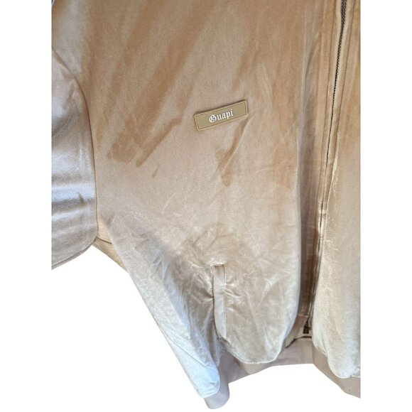 Guapi Rhinestone Skull Velour Full Zip Hoodie Tan Limited Edition Size XXXL NEW - Picture 3 of 9